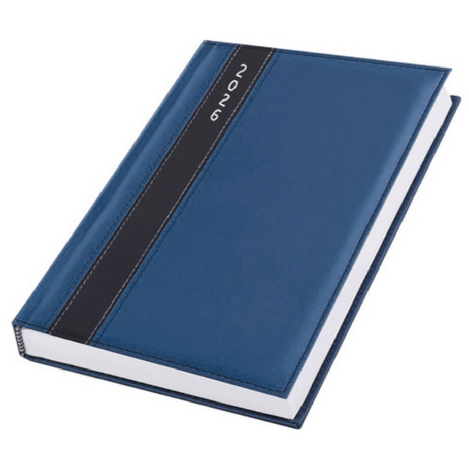 A4 Satin Diary Blue Closed